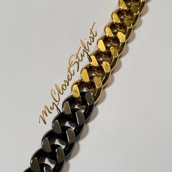 BANDOLIER Gold Black OMBRE Necklace Chain Satchel Strap NEW RETIRED unicorn rare - Picture 3 of 7